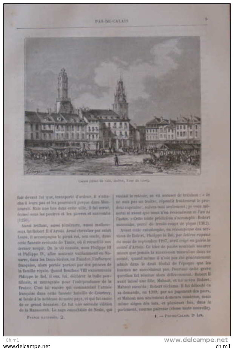 Calais - Page Original 1882 - Historische Dokumente