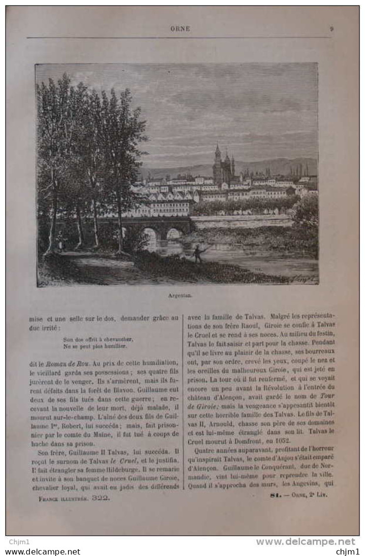 Argentan - Page Original 1882 - Historical Documents