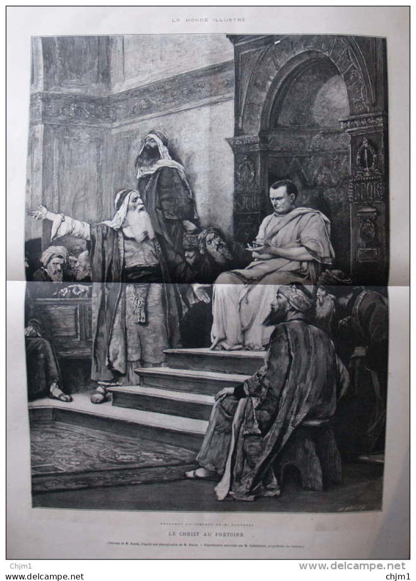 Le Christ Au Prétoire - Fragment Du Tableau De M. Munkacsy -  Page Original 1882 - Documentos Históricos