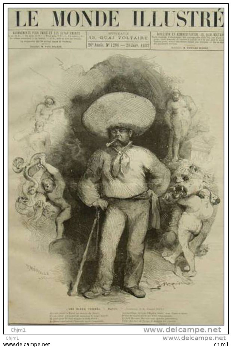 Les Dieux Tombés - Hercule - Par Edmond Morin - Herkules - Page Original 1882 - Documents Historiques