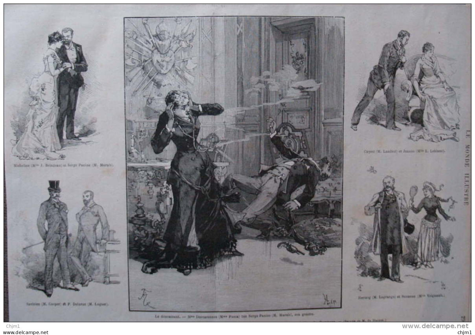 Le Théâtre Illustré - Serge Panine, Pièce En Cinq Actes De M. Georges Ohnet - Page Original 1882 - Documents Historiques