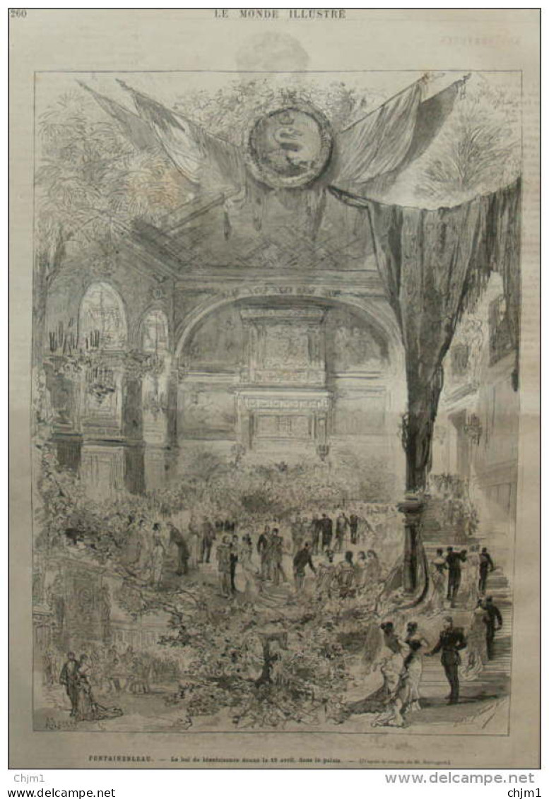 Fontainebleau - Le Bal De Bienfaisance Donné Le 19 Avril, Dans Le Palais - Page Original 1882 - Documents Historiques