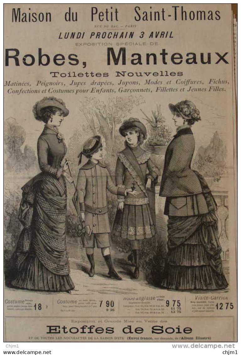 Mode - Maison Du Petit Saint-Thomas - Page Original -  1882 - Documents Historiques