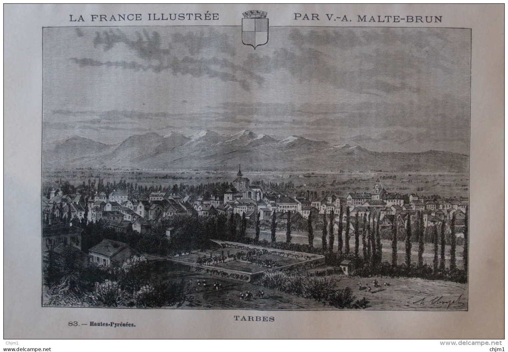 Tarbes - Page Original 1882 - Documents Historiques