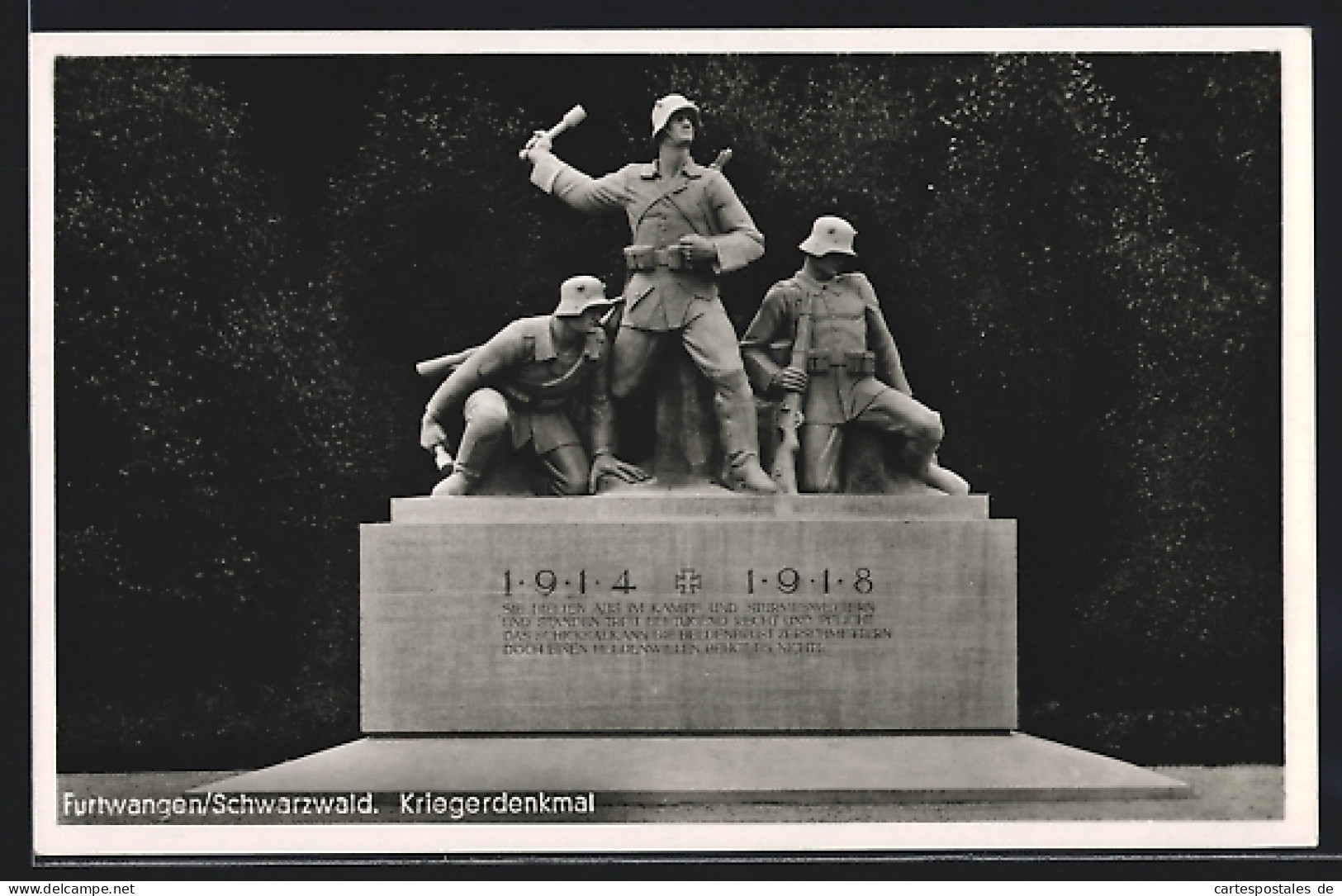 AK Furtwangen /Schwarzwald, Kriegerdenkmal Mit Drei Soldaten  - Furtwangen