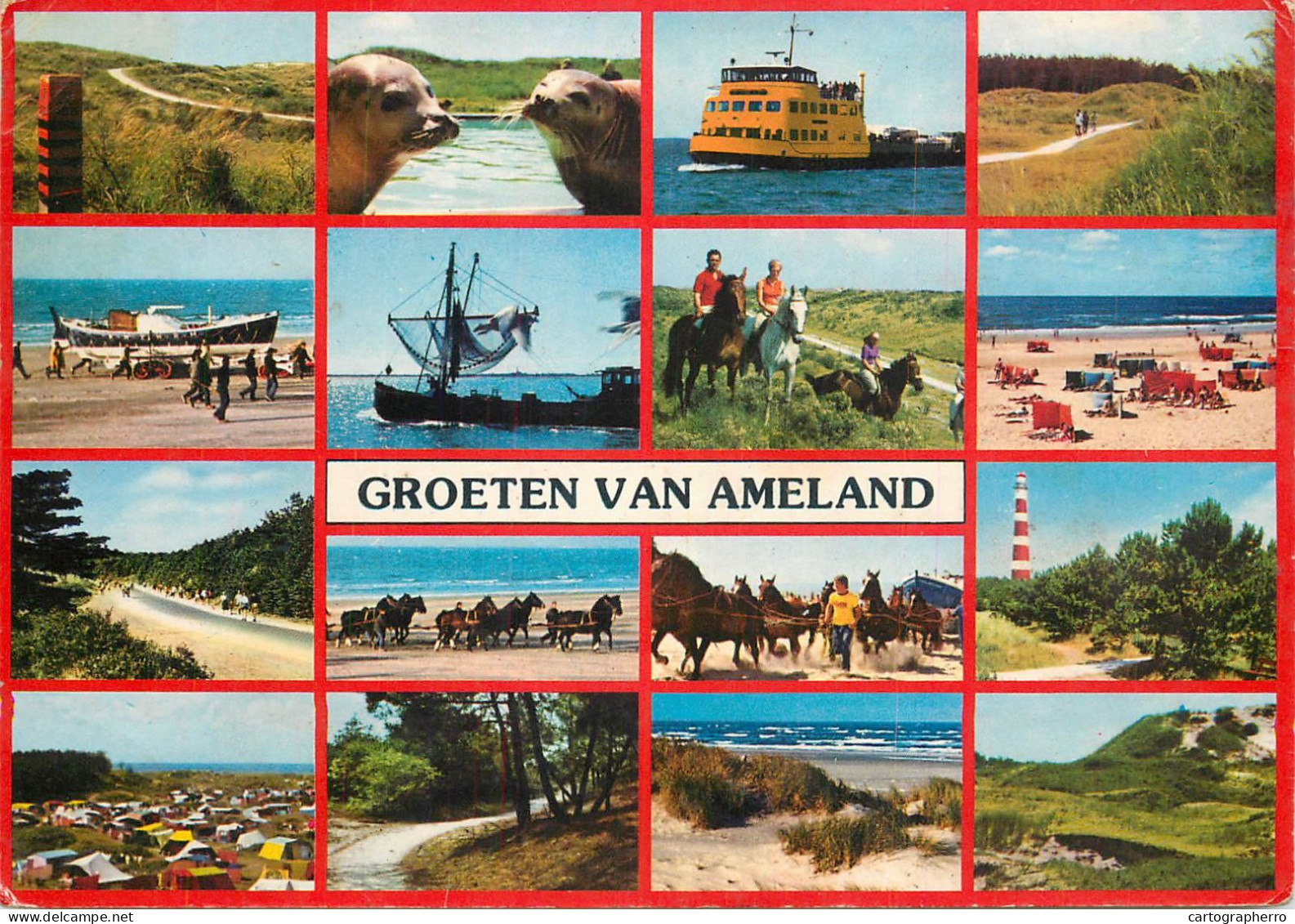 Navigation Sailing Vessels & Boats Themed Postcard Groeten Van Ameland Fishing Trauler - Voiliers