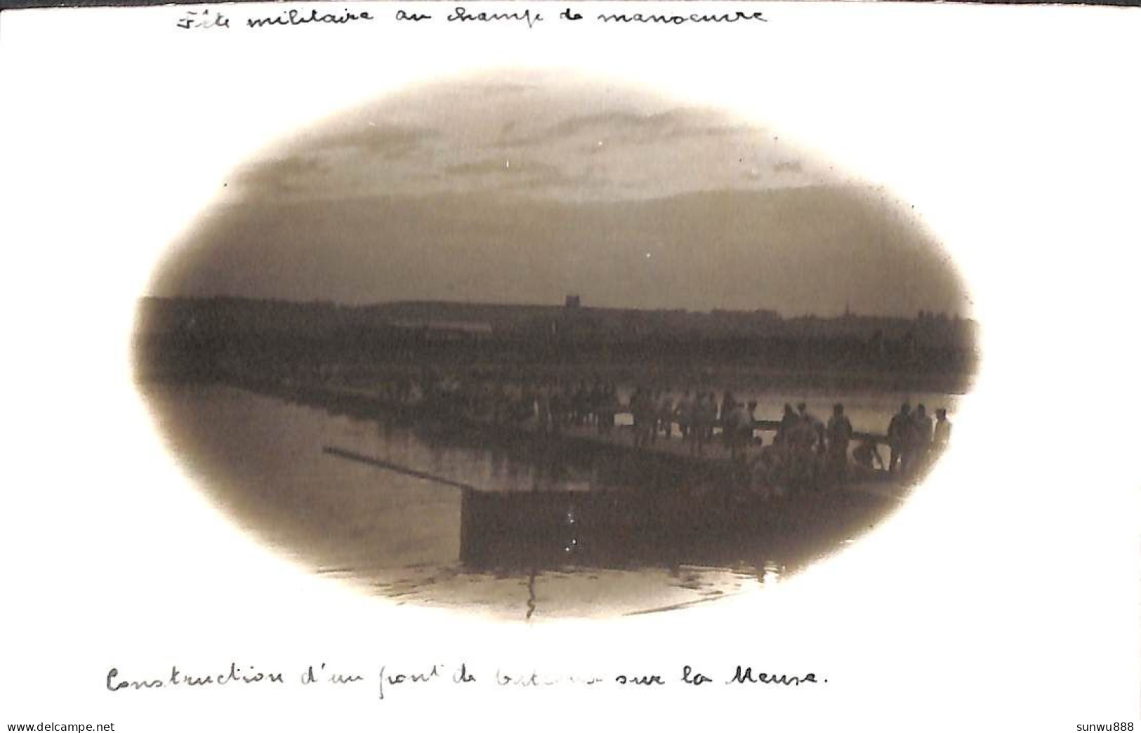 Liège - Carte Photo - Construction D'un Pont De Bateaux Sur La Meuse - Fête Militaire (animée, Voir ZOOM) - Liege