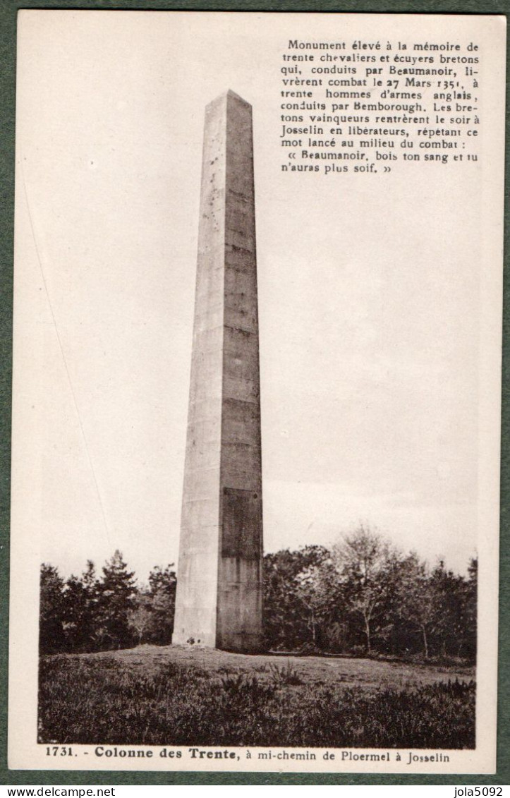 56 / Colonne Des Tente à Mi-chemin De PLOERMEL Et JOSSELIN - Josselin