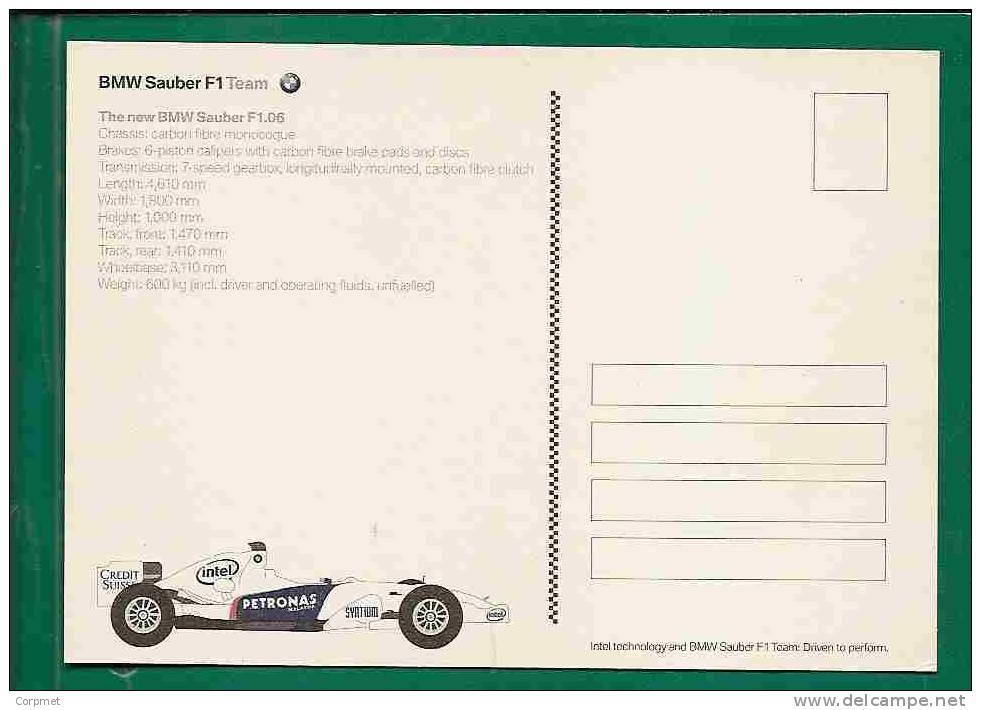 CARS - BMW SAUBER F1 TEAM - UNUSED POSTCARD - The Car Photo Would Converts In Adhesive - Sonstige & Ohne Zuordnung