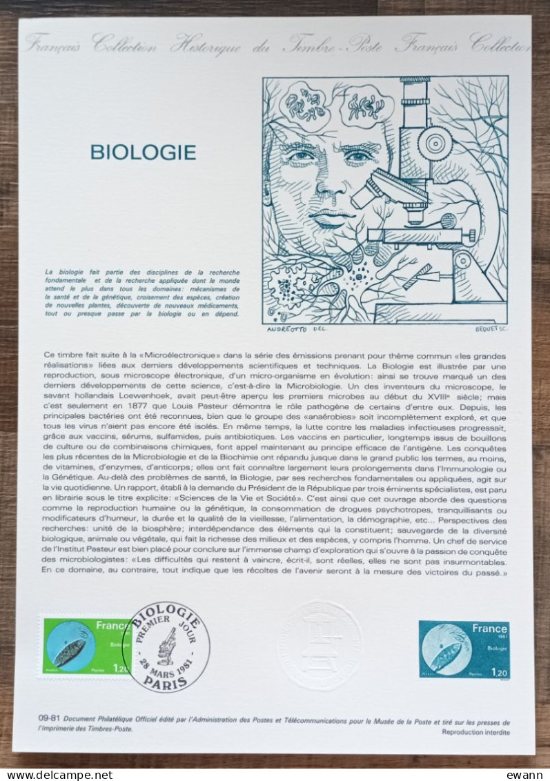 COLLECTION HISTORIQUE DU TIMBRE - YT N°2127 - BIOLOGIE - 1981 - 1980-1989