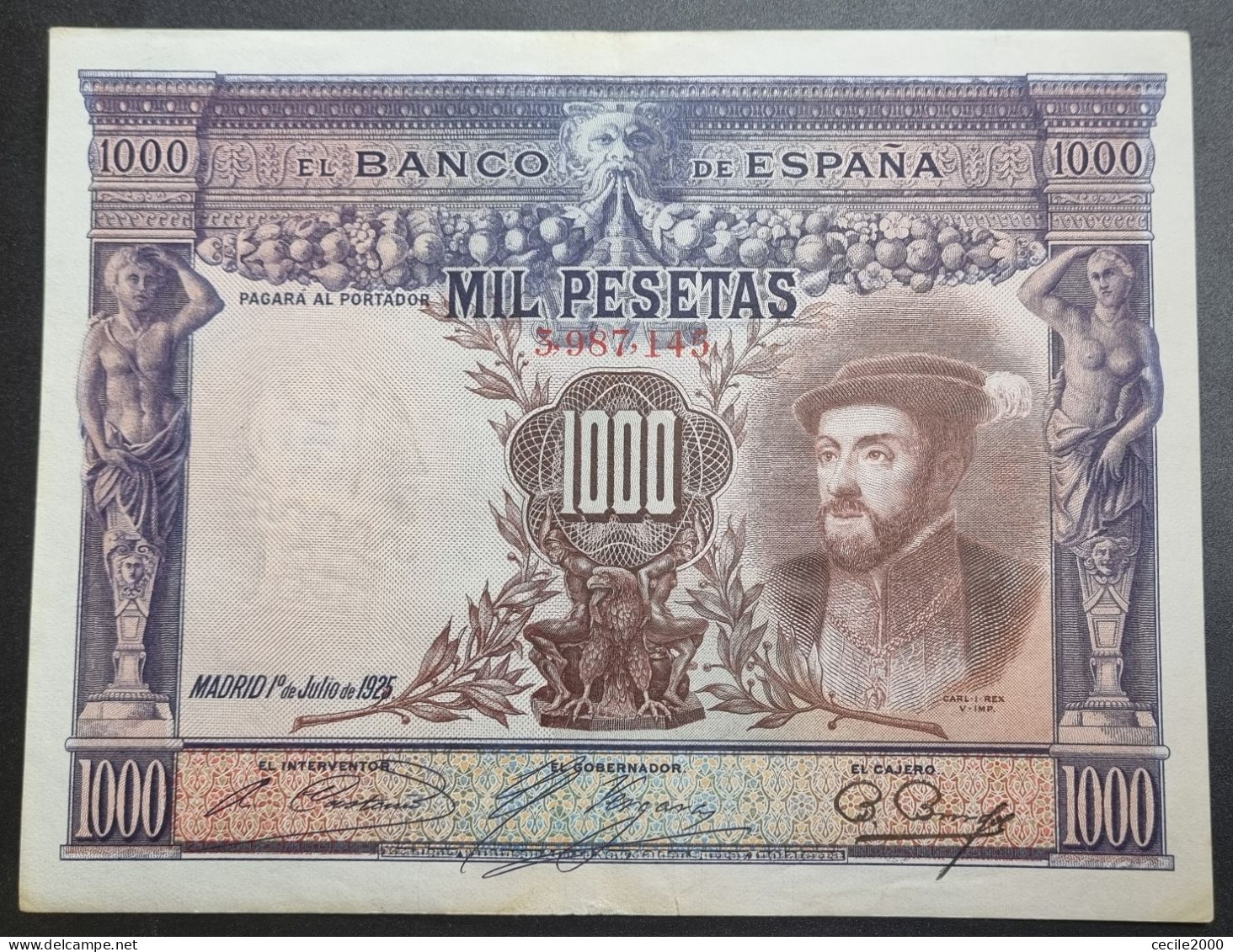 SPAIN BANKNOTE 1000 PESETAS 1925 AUNC BILLETE ESPAÑA EBC+/EBC  *COMPRAS MULTIPLES CONSULTAR* - 1000 Pesetas
