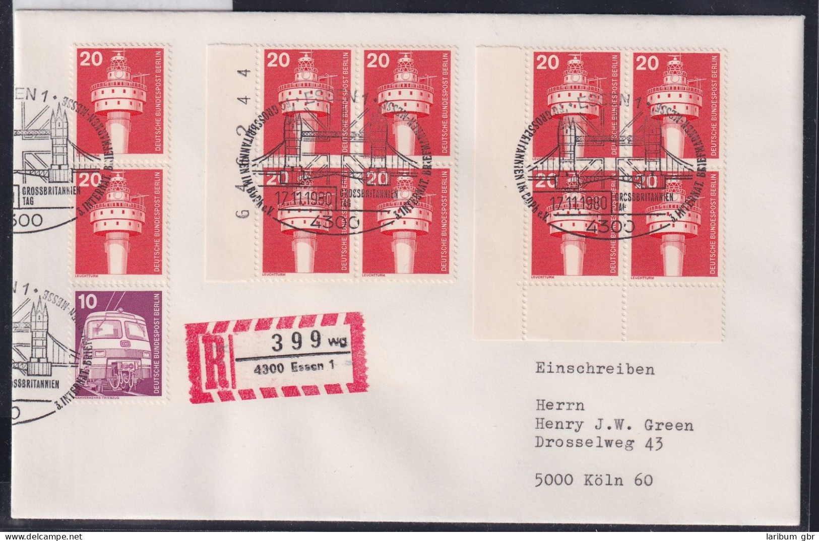 Berlin 496 Auf Brief Als Mehrfachfrankatur Mit Bogenzähler #NG318 - Sonstige & Ohne Zuordnung
