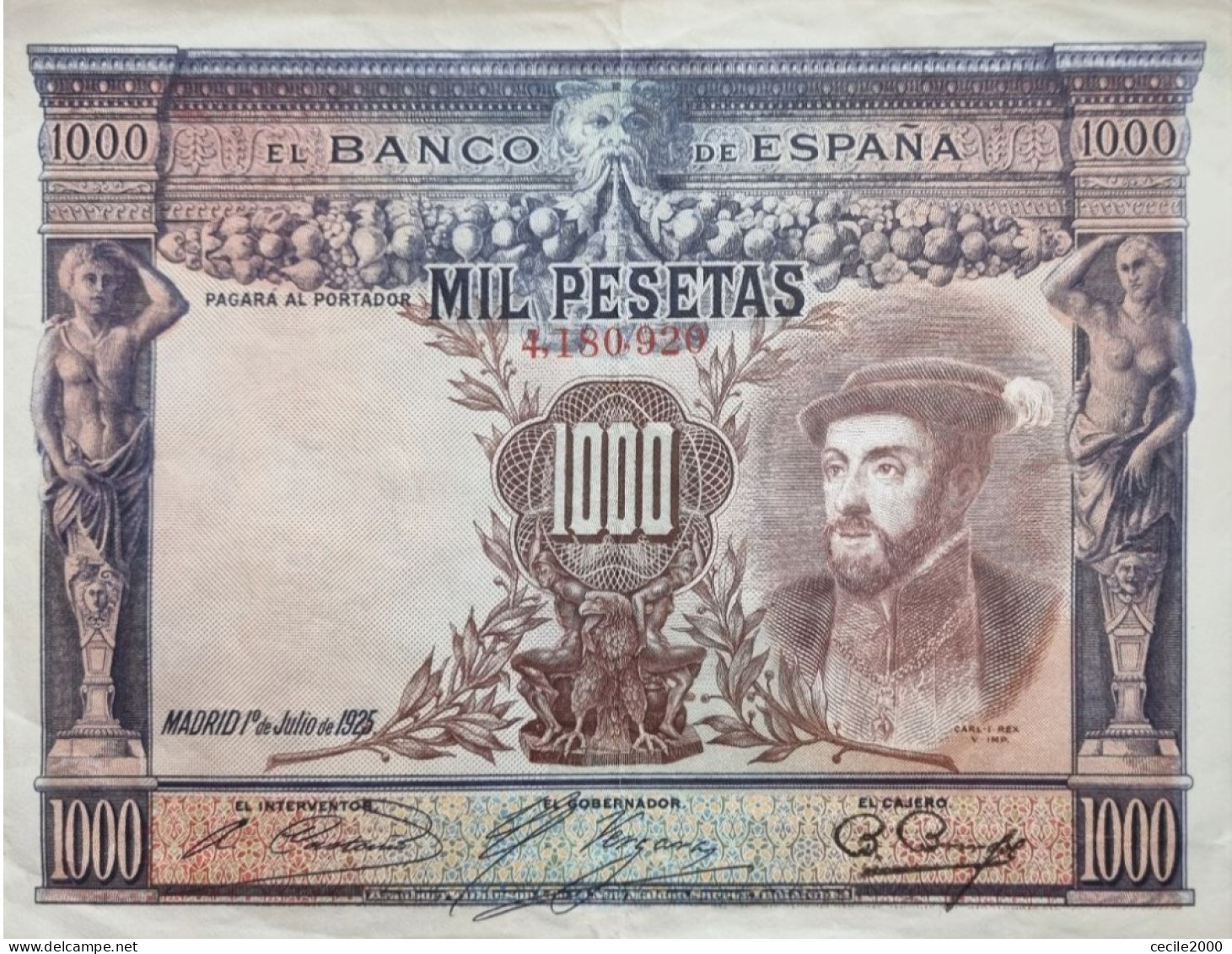 SPAIN BANKNOTE 1000 PESETAS 1925 AUNC BILLETE ESPAÑA EBC  *COMPRAS MULTIPLES CONSULTAR* - 1000 Pesetas