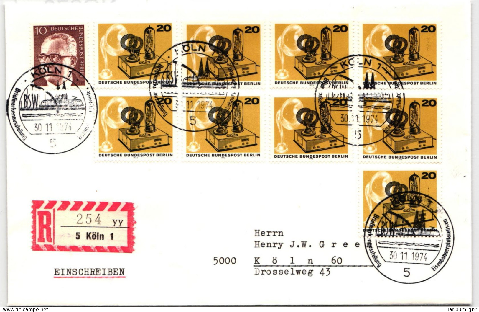 Berlin 455 Auf Brief Als Mehrfachfrankatur Blockeinzelmarke #NG276 - Other & Unclassified