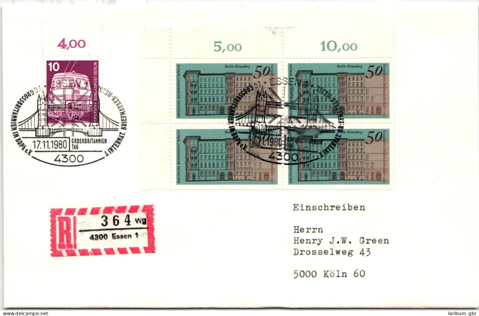 Berlin 508 Auf Brief Als Mischfrankatur 4er Block Vom Eckrand #NG330 - Andere & Zonder Classificatie