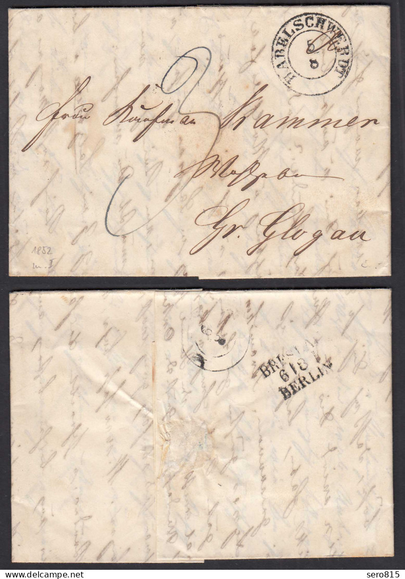 1852 ALTBRIEF HABELSCHWERDT K2 Nach GLOGAU Mit Inhalt  BAHNPOST   (32093 - Other & Unclassified