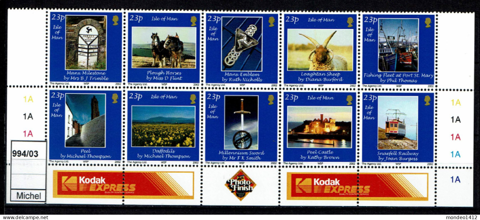Isle Of Man - 2002 - MNH - Photography People's Choice, Photographies, Fotografien Aus Man - Man (Insel)