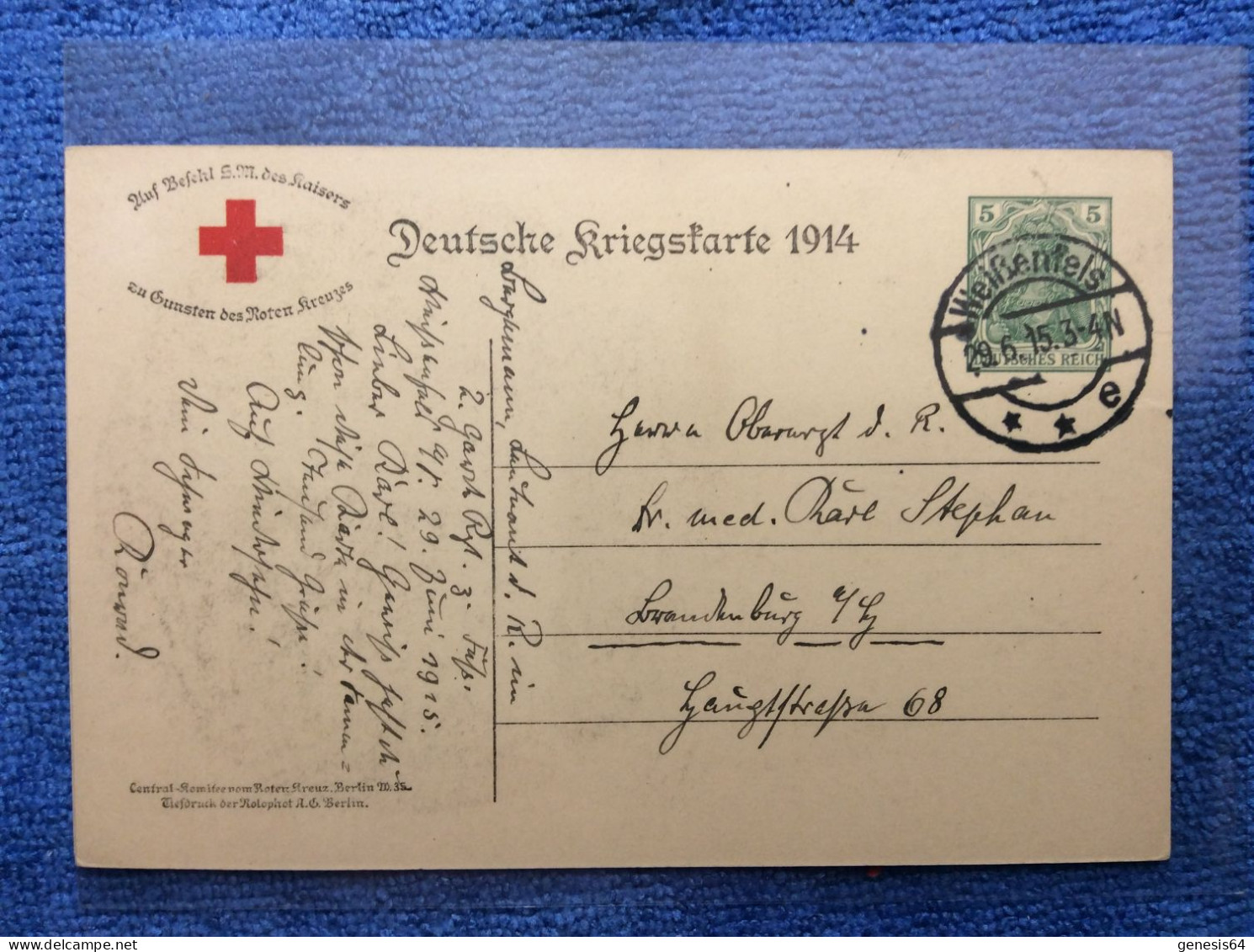 Deutsches Reich. "Deutsche Kriegskarte 1914" P100 A II (Druckvermerk 36 Mm) (1ZKPVT025) - Covers & Documents