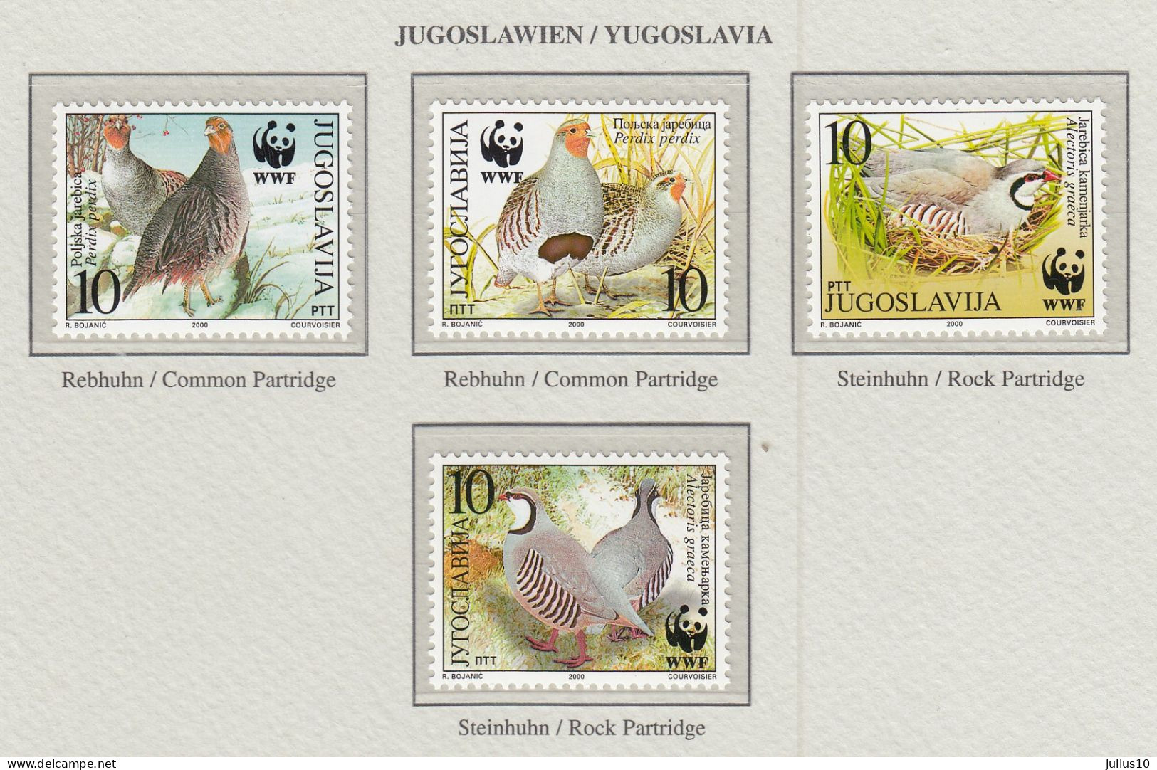 YUGOSLAVIA 2000 WWF Birds Mi 2966-2969 MNH Fauna 616 - Otros & Sin Clasificación