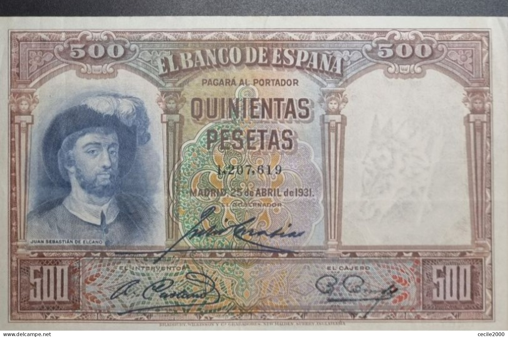 SPAIN BANKNOTE 500 PESETAS 1931 XF BILLETE ESPAÑA MBC++  *COMPRAS MULTIPLES CONSULTAR* - 500 Pesetas