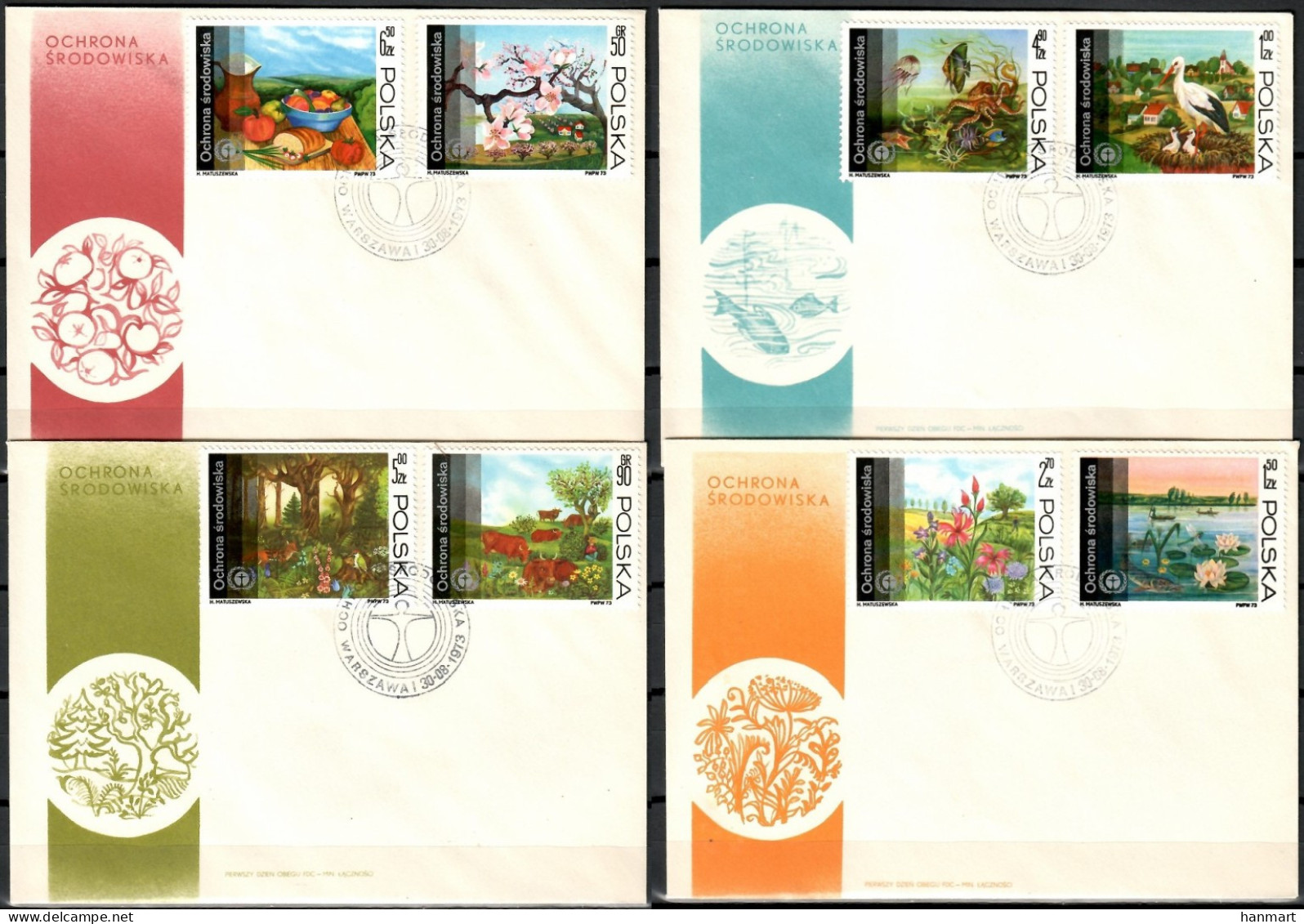 Poland 1973 Mi 2265-2272 Fi 2117-2124 FDC  (FDC ZE4 PLD2265-2272) - Otros & Sin Clasificación