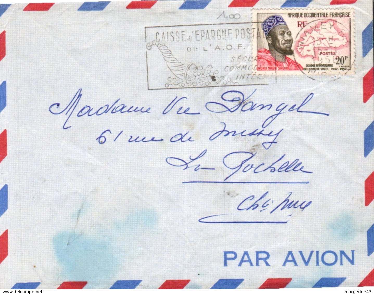 A O F SEUL SUR  LETTRE POUR LA FRANCE 1958 - Brieven En Documenten