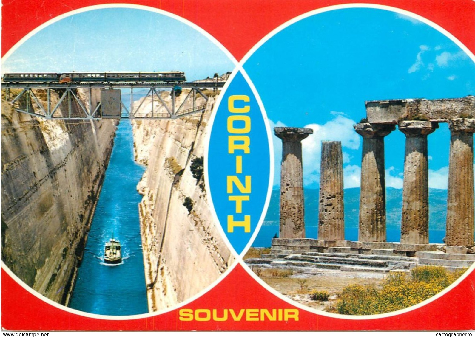 Navigation Sailing Vessels & Boats Themed Postcard Corinth Ship Bridge Chanel - Voiliers