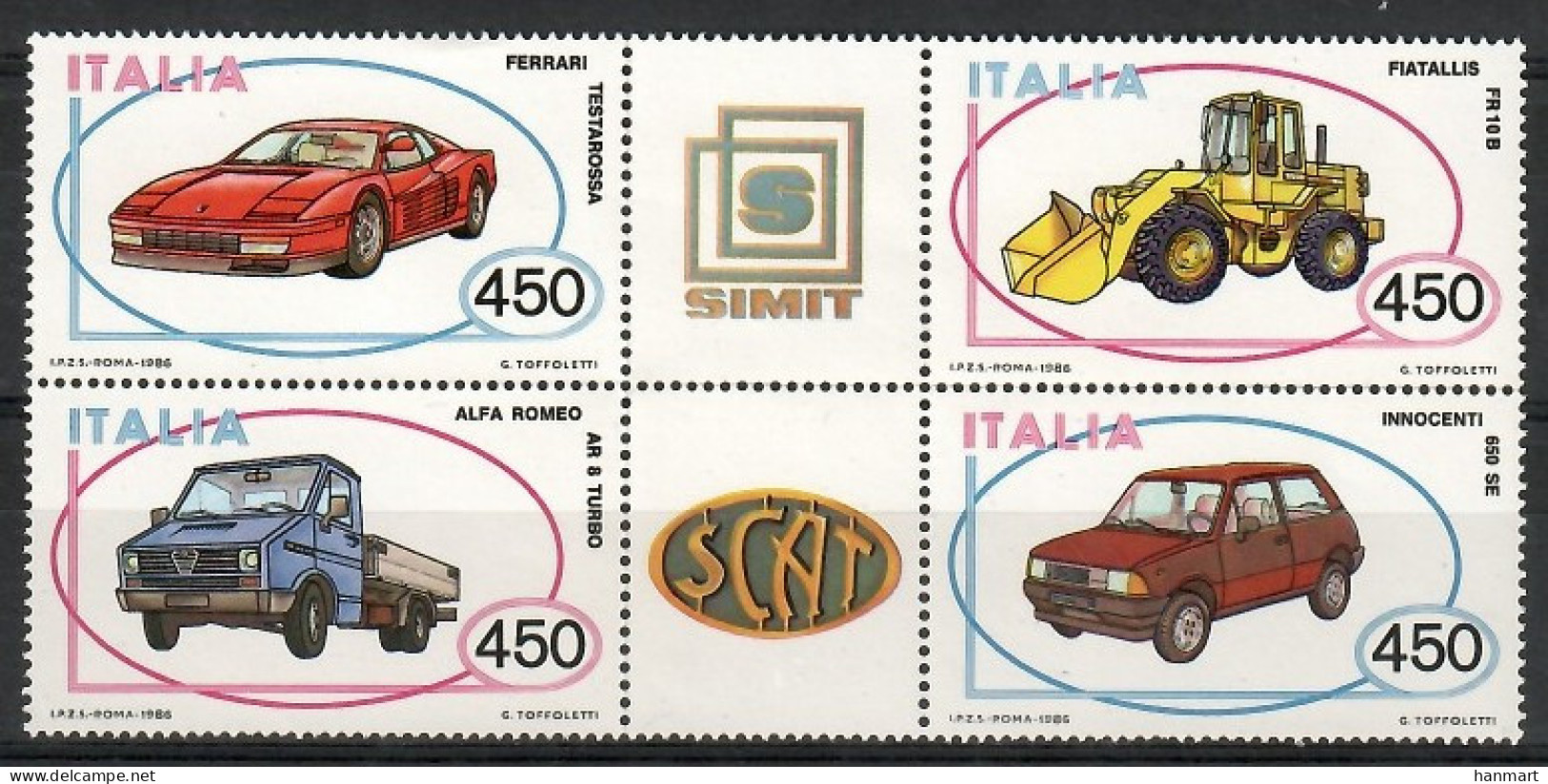 Italy 1986 Mi 1980-1983 MNH  (ZE2 ITAsech1980-1983) - Coches