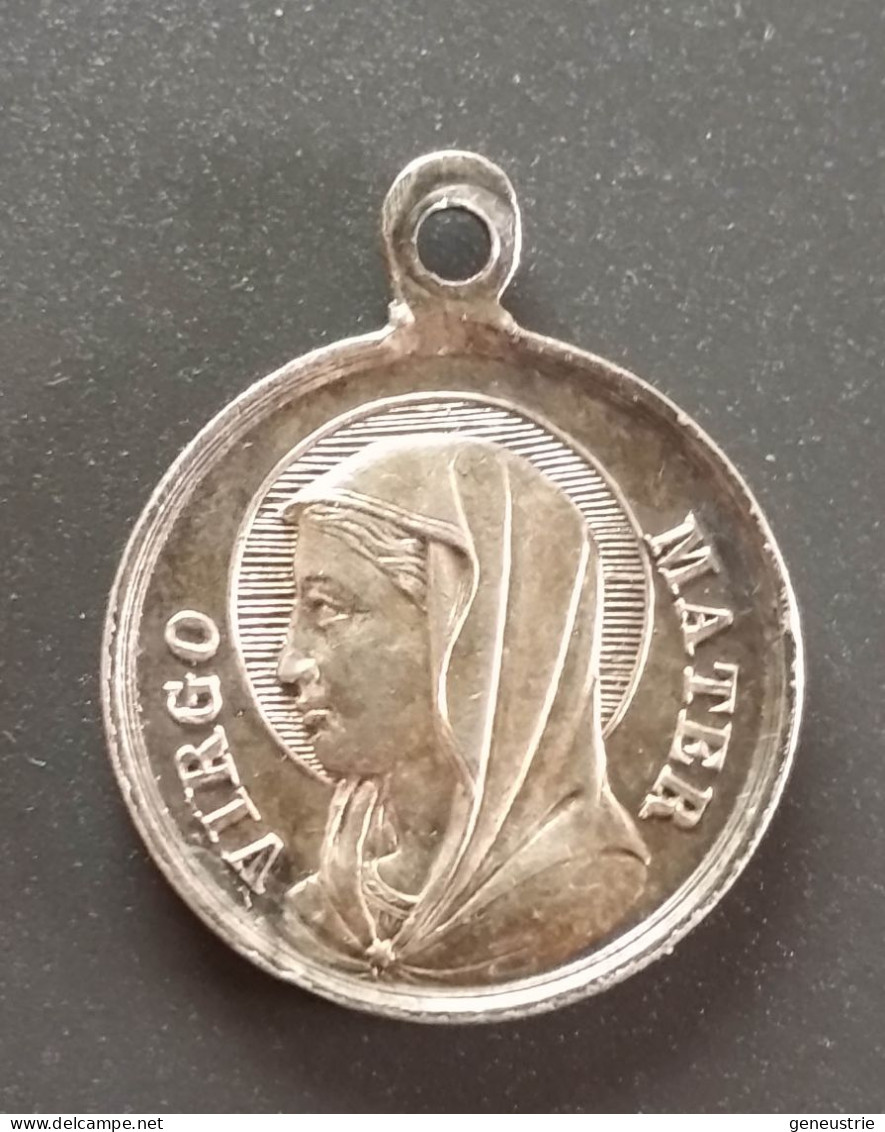 Pendentif Médaille Religieuse Fin XIXe Argent 800 "Pape Pie IX / Virgo Mater" Religious Medal - Religion &  Esoterik