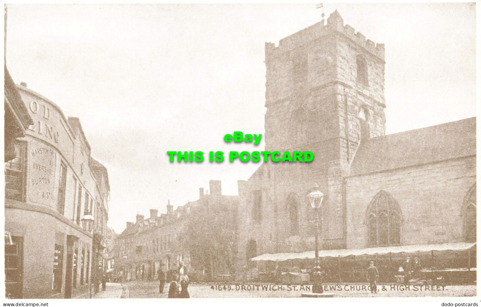 R571484 41649. Droitwich. St. Andrews Church And High Street. Droitwich Civic So - World
