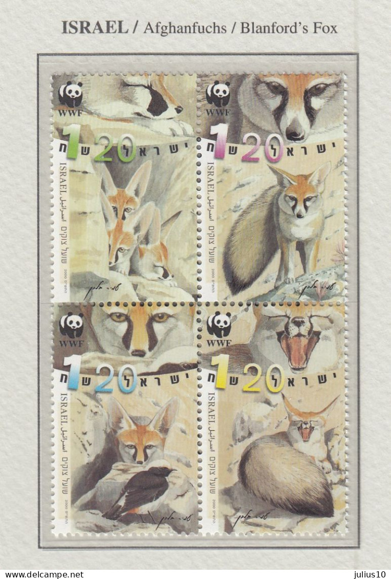 ISRAEL 2000 WWF Animals Mi 1555 - 1558 MNH Fauna 619 - Neufs