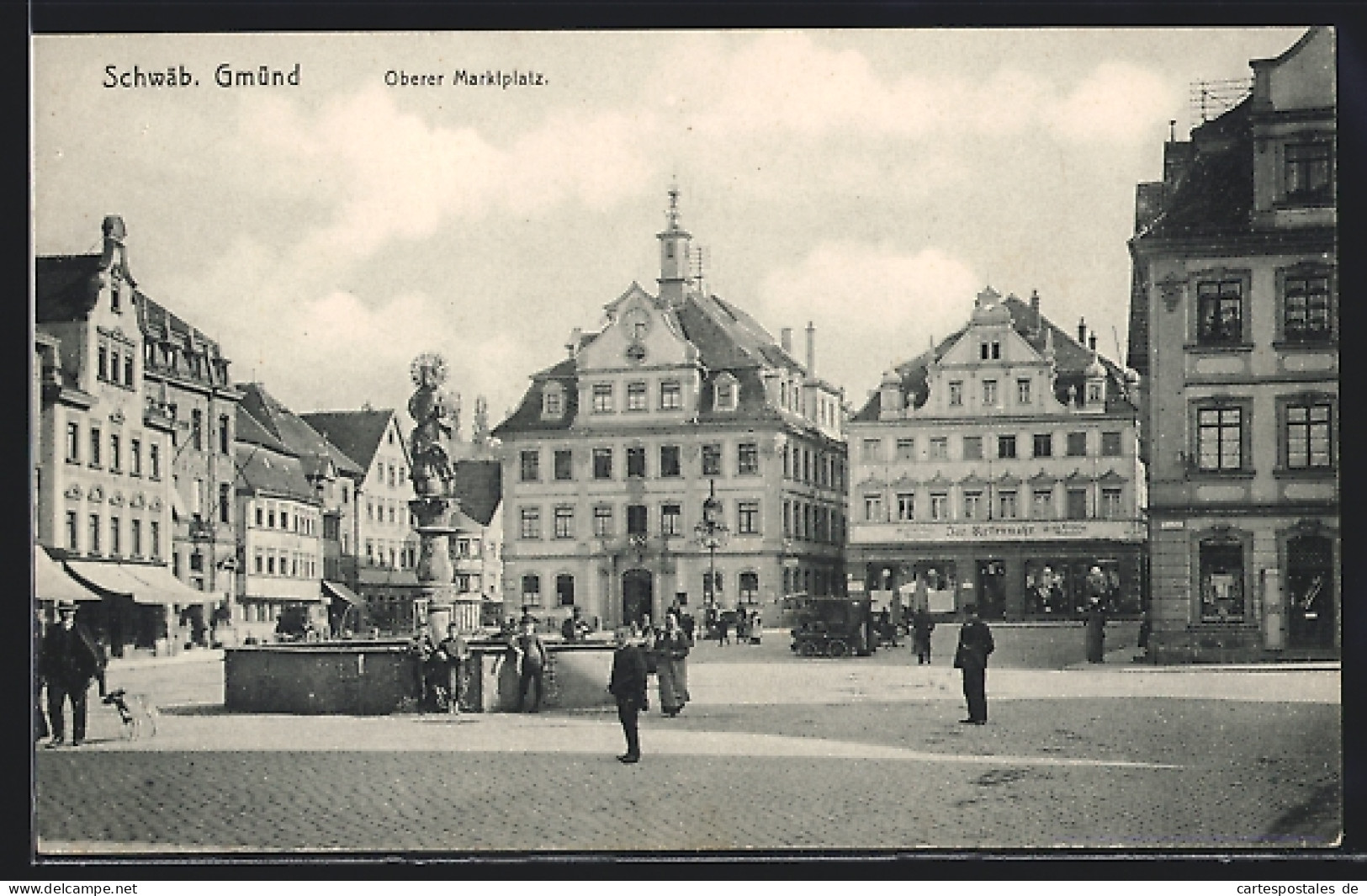 AK Schwäb. Gmünd, Oberer Marktplatz Mit Mariensäule  - Schwaebisch Gmünd