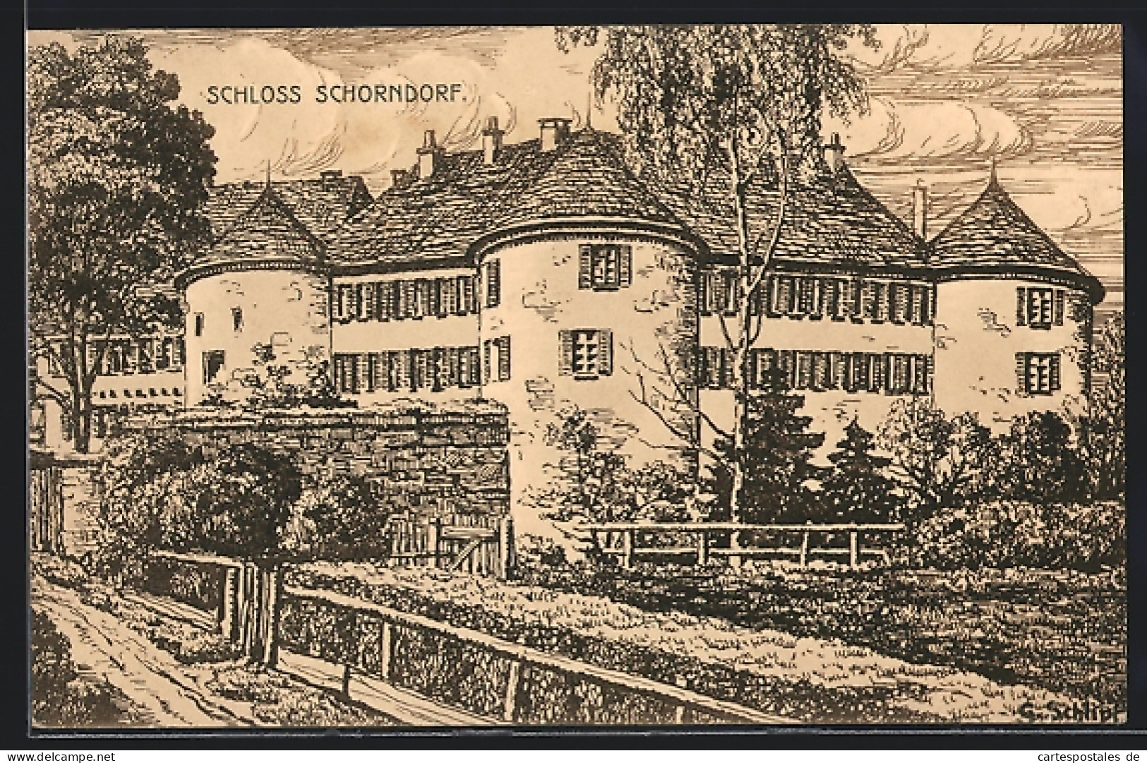 Künstler-AK Schorndorf / Württ., Schloss Schorndorf  - Schorndorf