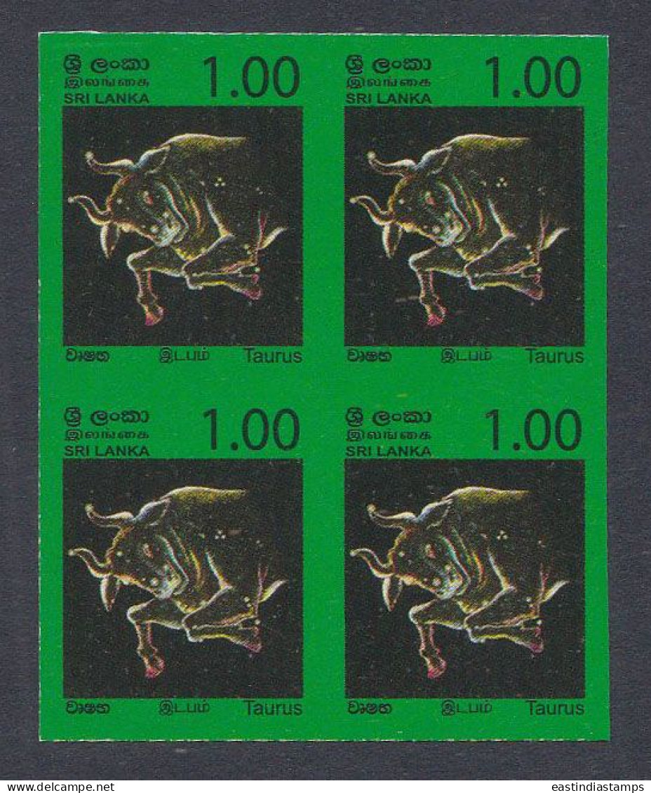 Sri Lanka Ceylon 2007 MNH Imperf Error, Constellations, Astrology, Astronomy, Stars, Taurus, Constellation, Block - Sri Lanka (Ceylan) (1948-...)