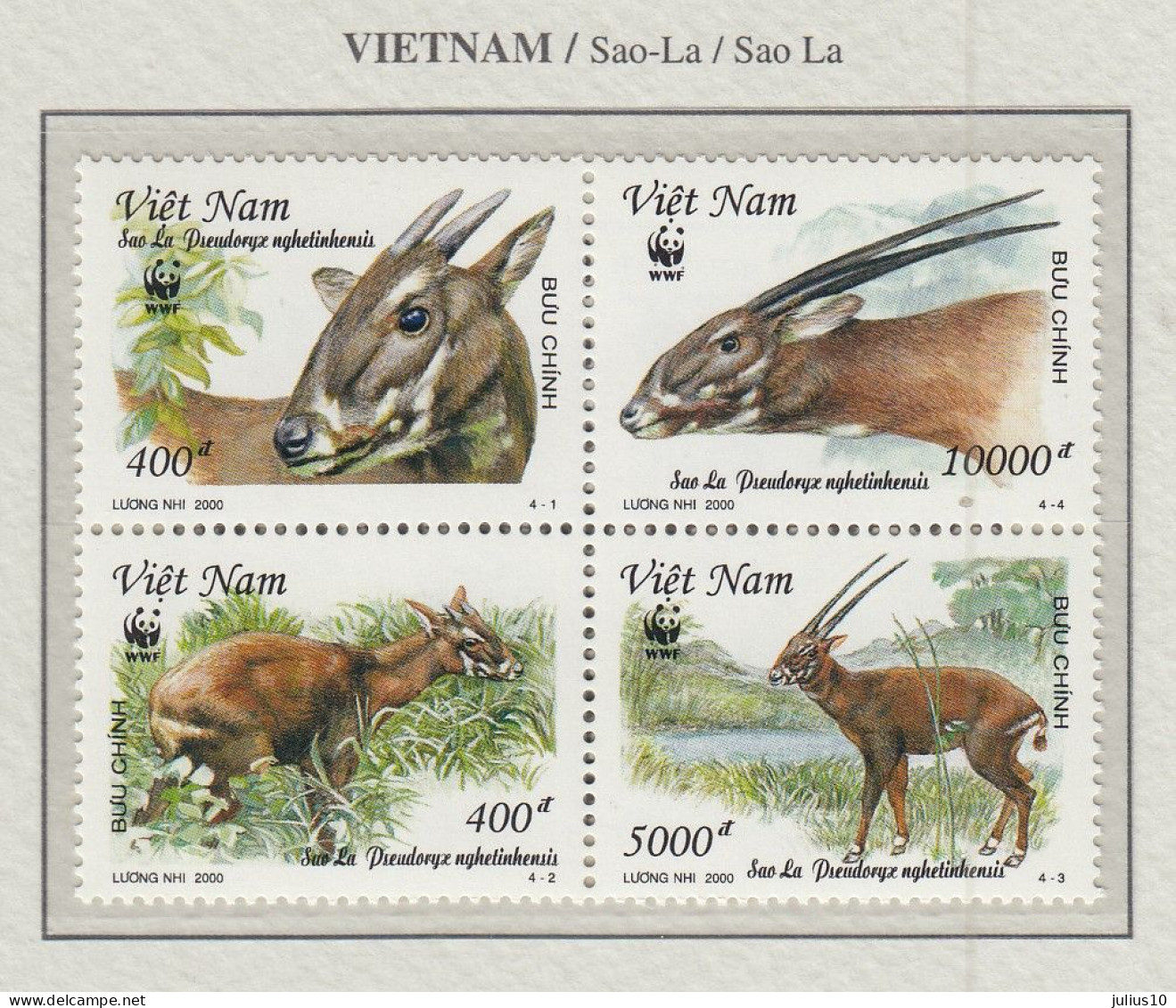 VIETNAM 2000 WWF Animals Antilopes Mi 3063-3066 MNH(**) Fauna 620 - Nuevos