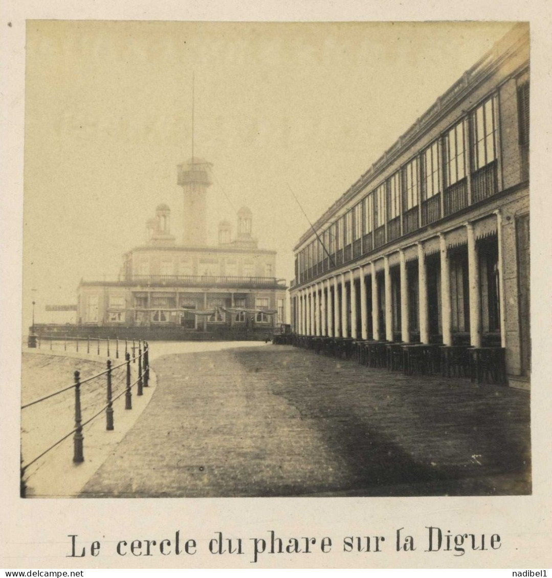 Belgique . Ostende . Oostende . Albumine 1860-70 . Le Cercle Du Phare Sur La Digue . - Old (before 1900)