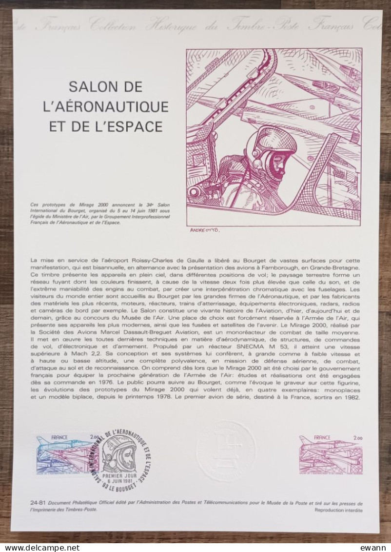 COLLECTION HISTORIQUE DU TIMBRE - YT Aérien N°54 - Salon De L'AERONAUTIQUE Et De L'ESPACE - 1981 - 1980-1989