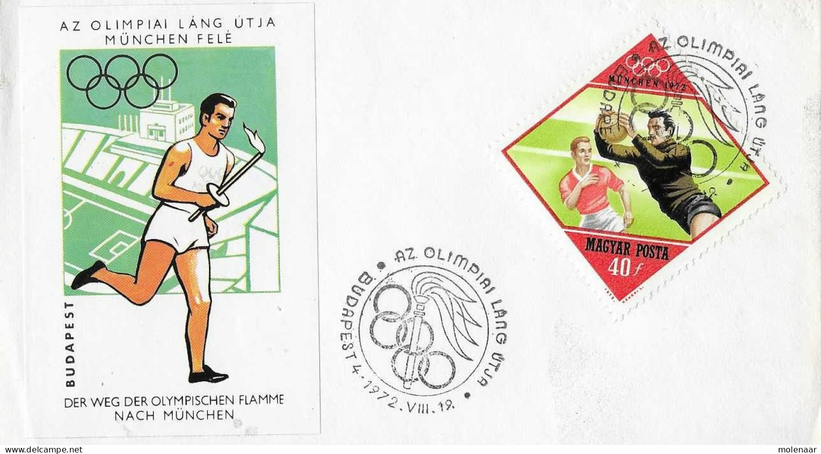 Postzegels > Europa > Hongarije > FDC Fakkelloop Budapest 18-VIII-1972 (17059) - FDC