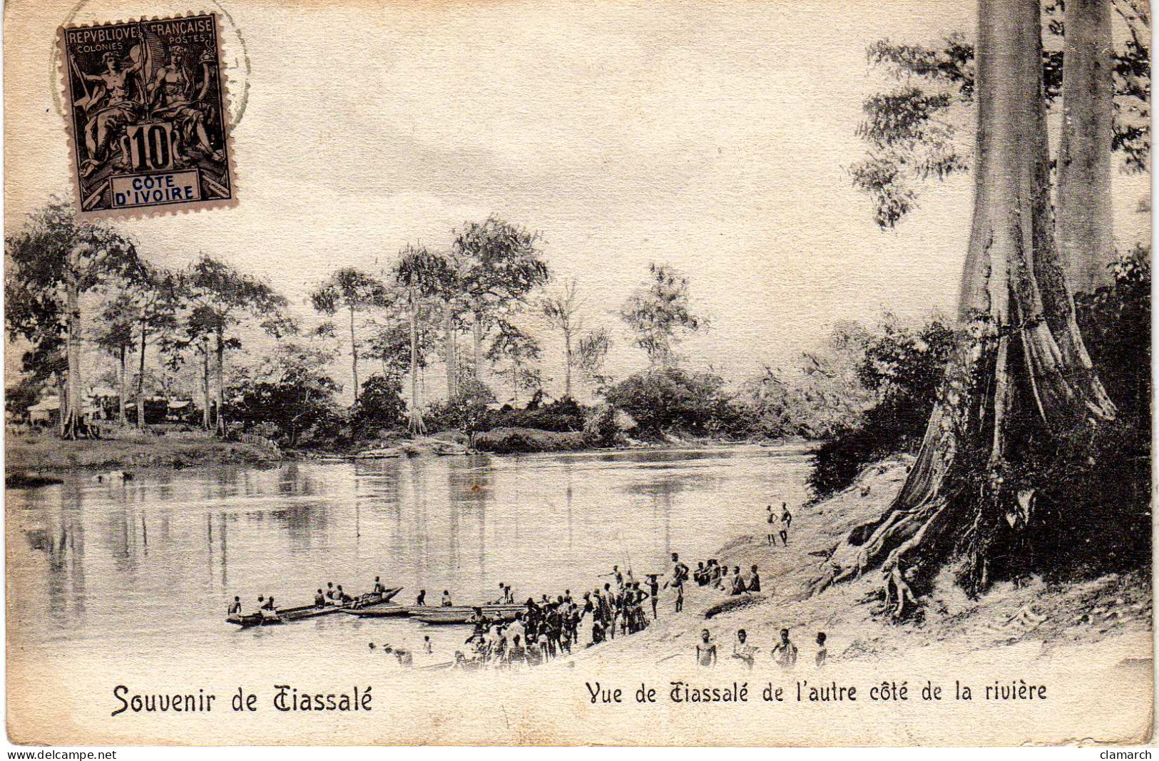 COTE D'IVOIRE-Souvenir De Tiassalé-Vue De Tiassalé De L'autre Côté De La Rivière - Ivory Coast