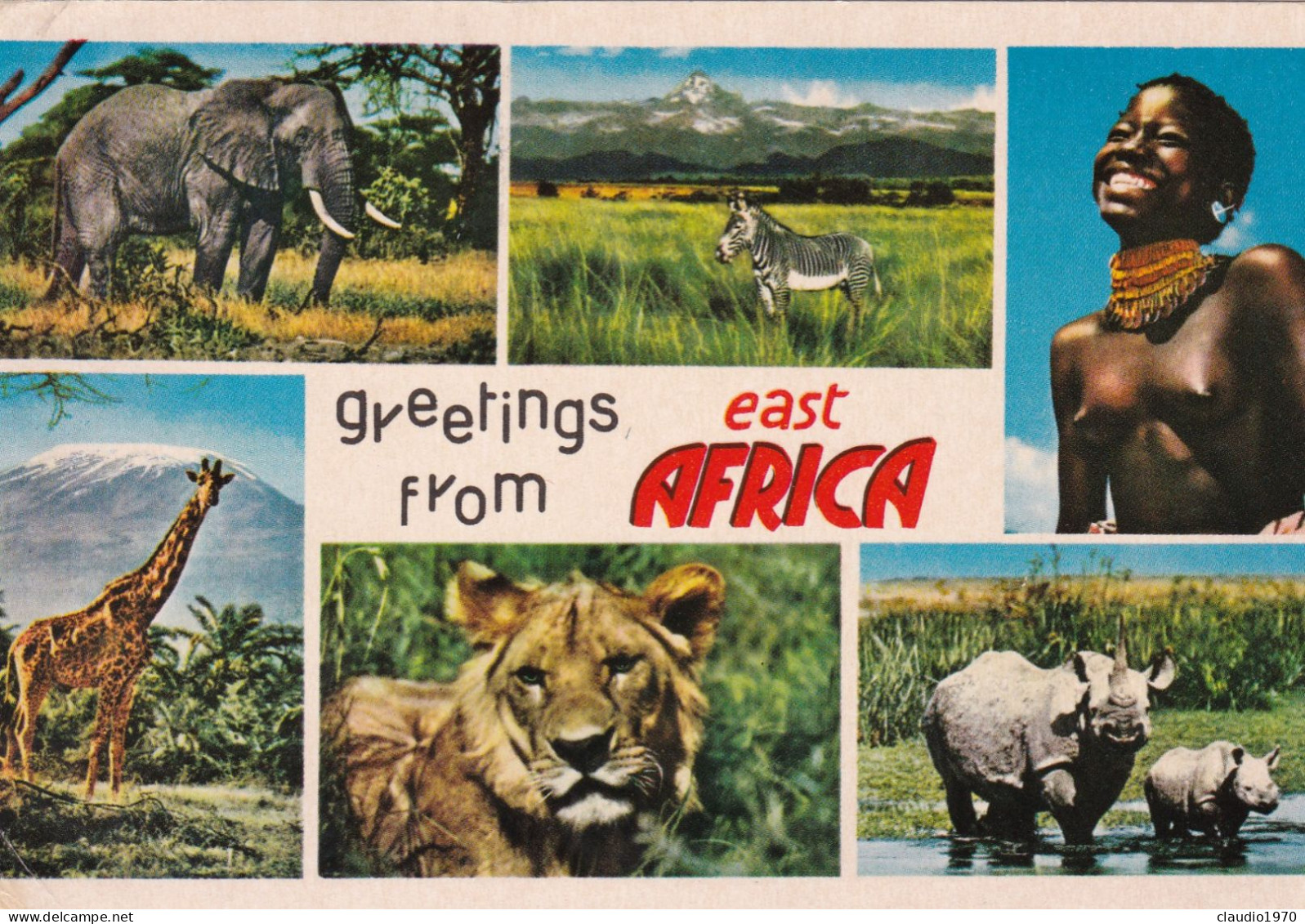 KENYA - CARTOLINA - GREETINGS FROM - EAST - AFRICA - VG. PER BERGAMO - 1979 - Kenya