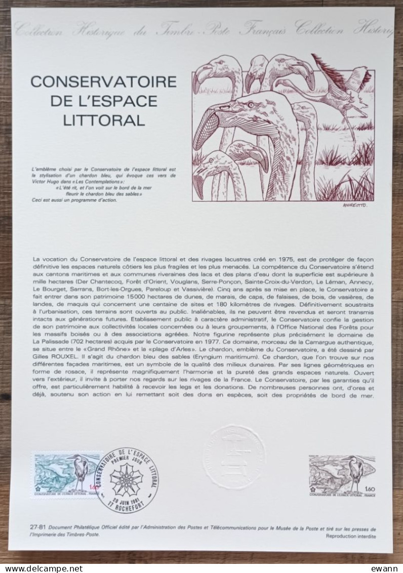 COLLECTION HISTORIQUE DU TIMBRE - YT N°2146 - Conservatoire De L'Espace Littoral - 1981 - 1980-1989