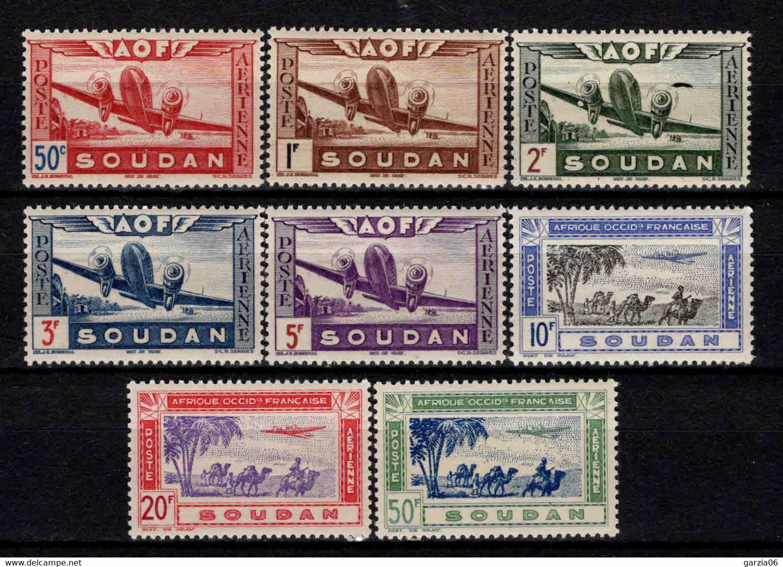 Soudan - 1942  - Avion En Vol - PA 10 à 17  - Neuf ** - MNH - Neufs