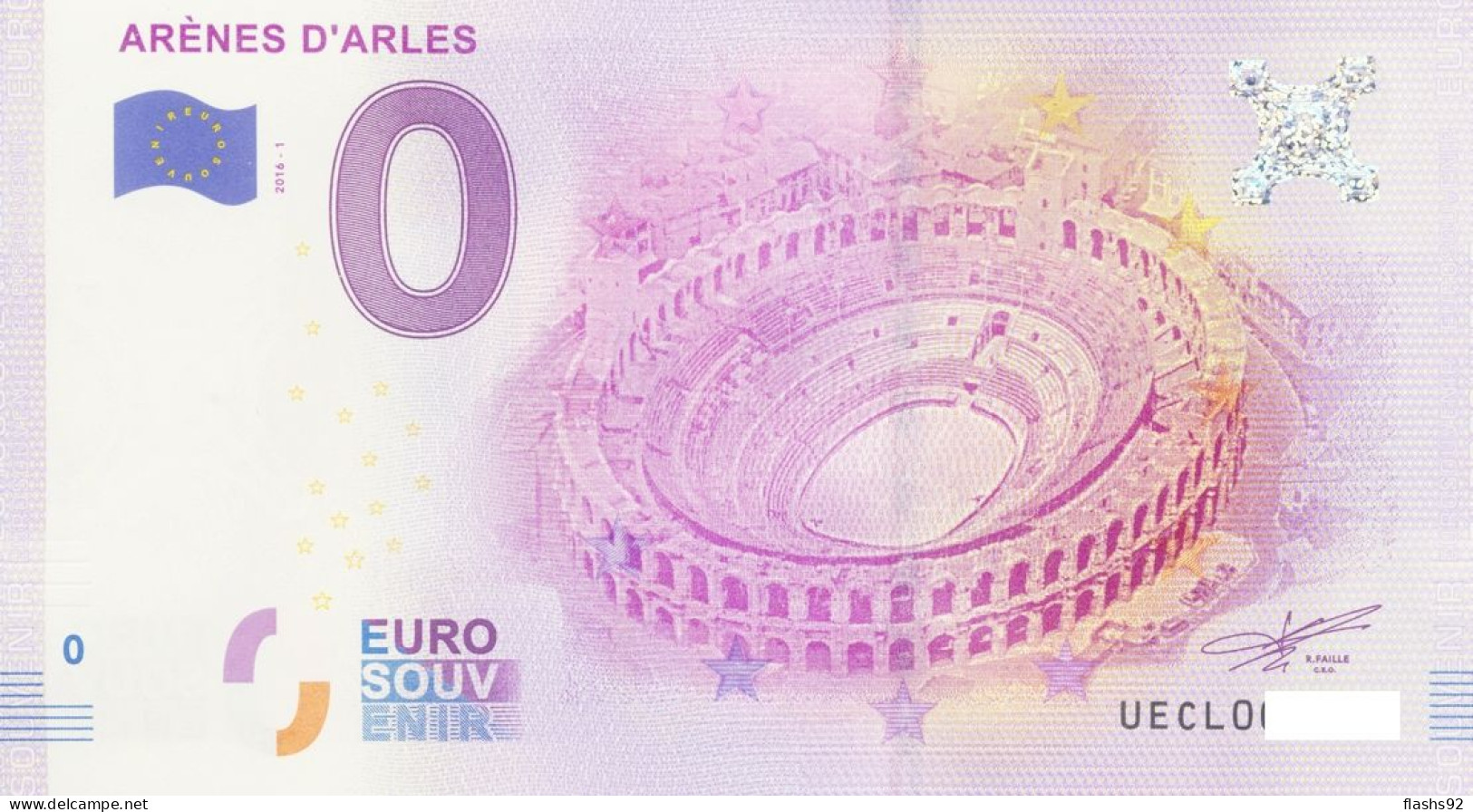 Vends Billet Souvenir Touristique 0€ Arènes D'Arles  2016-1 UECL - Andere & Zonder Classificatie