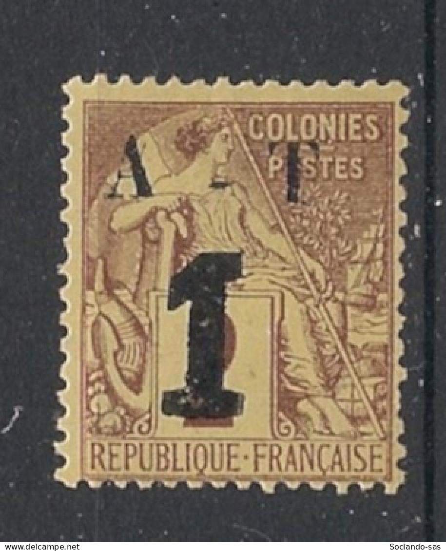 ANNAM ET TONKIN - 1888 - N°YT. 5 - Type Alphée Dubois 1 Sur 2c Lilas-brun - Neuf (*) / MNG - Unused Stamps