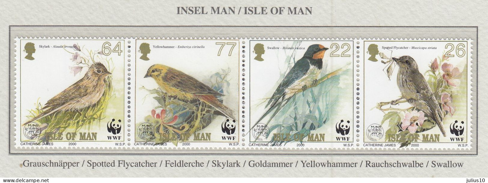 ISLE OF MAN 2000 WWF Birds Mi 860-863 MNH(**) Fauna 624 - Autres & Non Classés