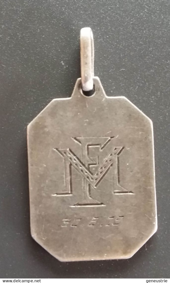 WWI Pendentif Médaille Religieuse Argent 800 Porte-bonheur D'aviateur "Notre-Dame Des Airs" WW1 - Religion &  Esoterik