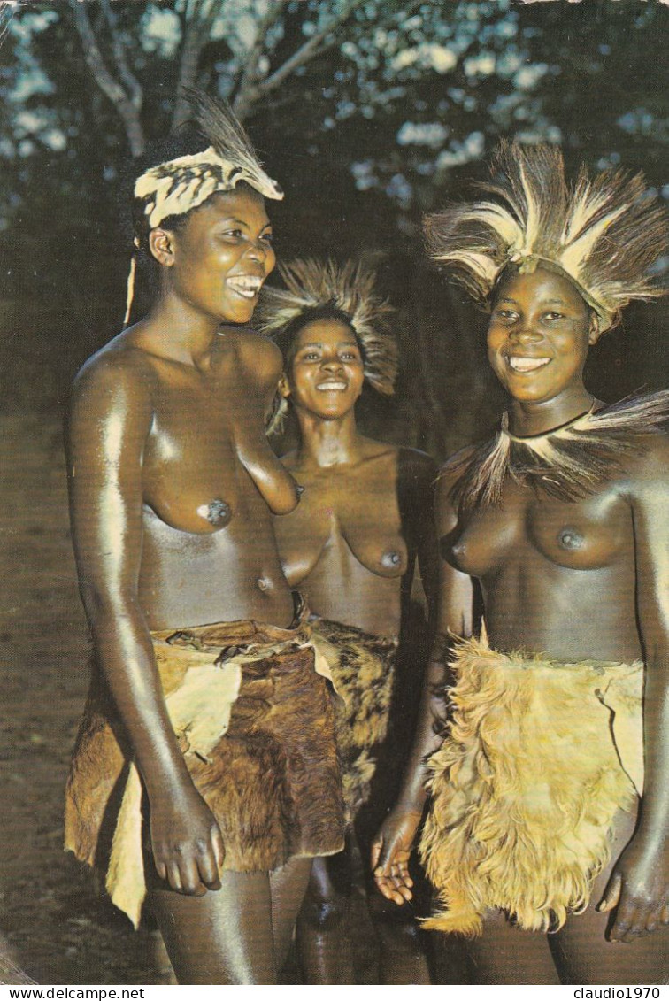 RHODESIA - CARTOLINA - DANCING GIRLS - VG. PER BERGAMO - 1975 - Zimbabwe