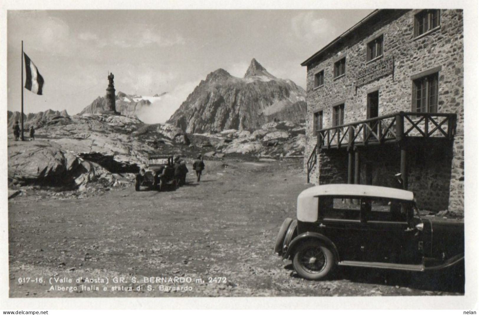 GRAN S. BERNARDO - ALBERGO ITALIA E STATUA DI S. BERNARDO - F.P. - Aosta