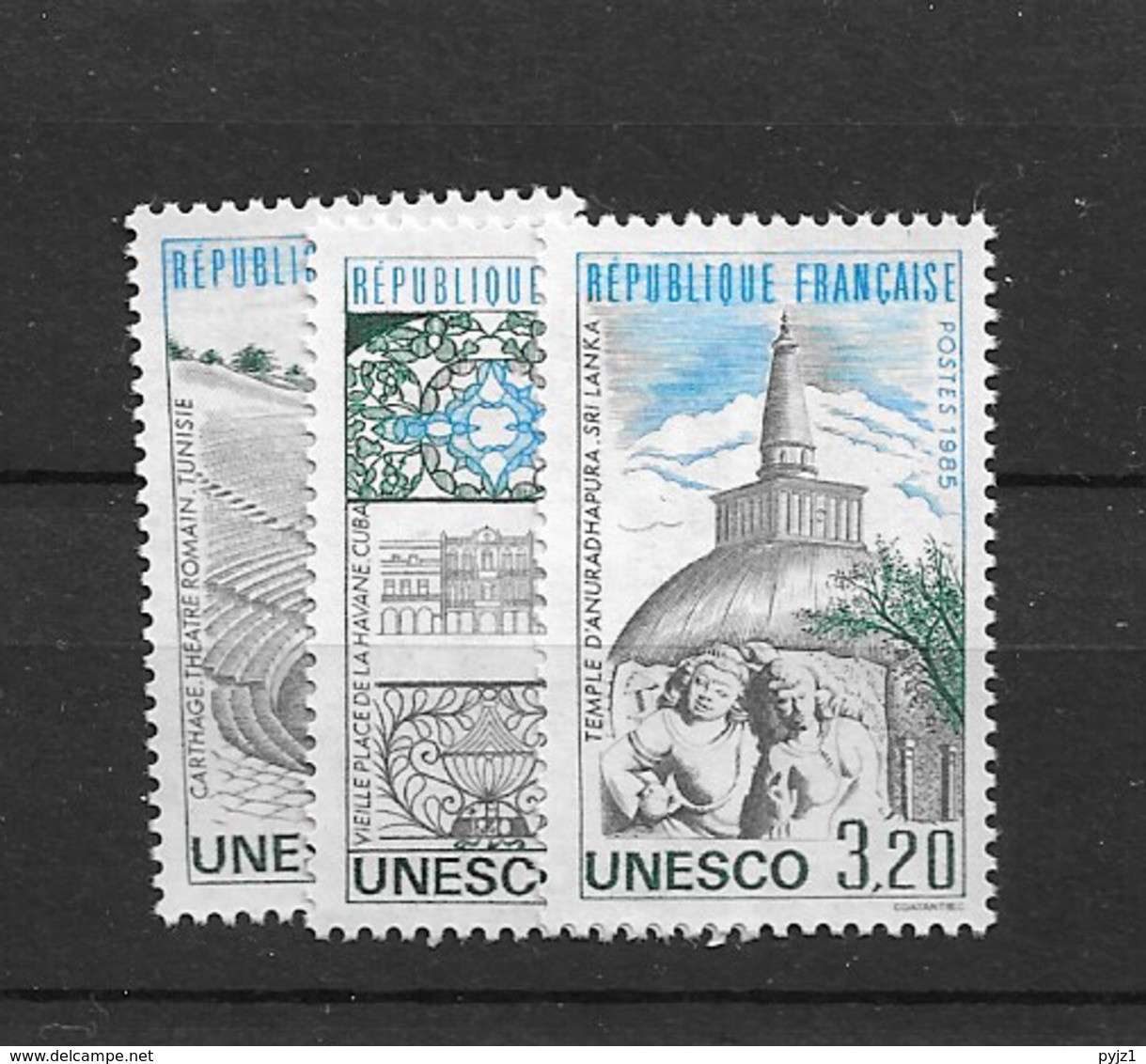 1985 MNH Unesco,  Mi 34-36 Postfris** - Ongebruikt