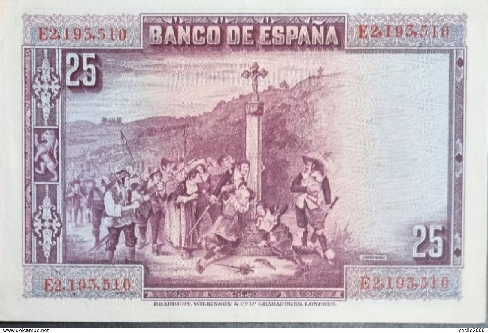 SPAIN BANKNOTE 25 PESETAS 1928 UNCIRCULATED UNC / SC BILLETE ESPAÑA *COMPRAS MULTIPLES CONSULTAR* - 1-2-5-25 Pesetas